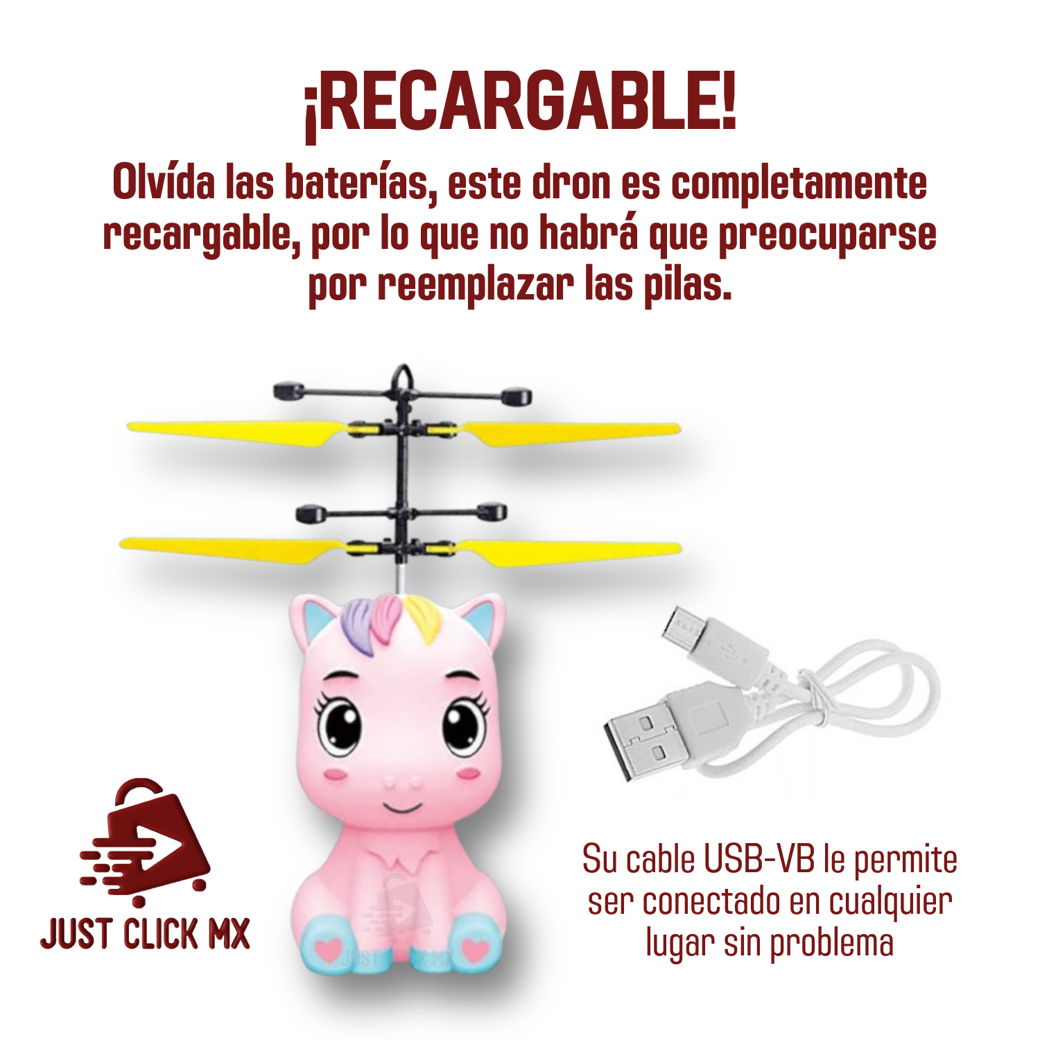Foto 6 | Minidrón Volador por Inducción JustClick MX Pony Azul
