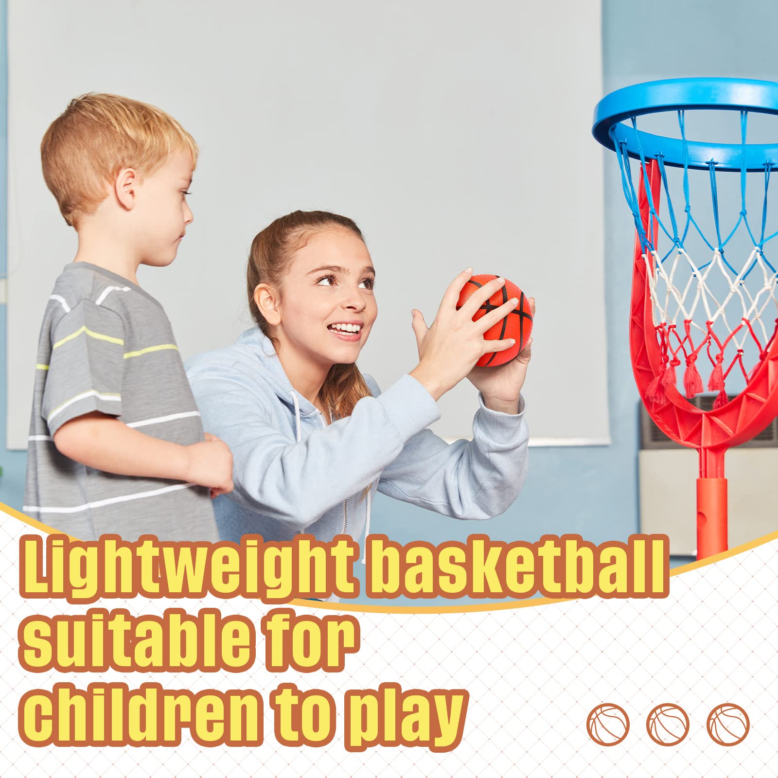 Foto 4 pulgar | Minibaloncesto Civaner de Goma Inflable 20 Piezas de 10 cm - Venta Internacional
