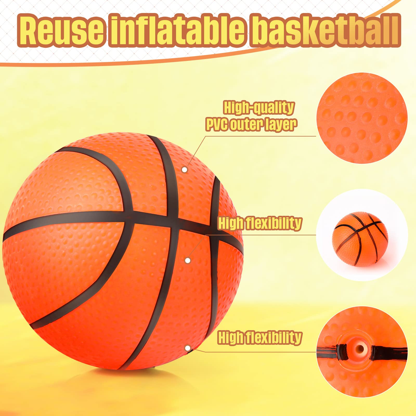 Foto 6 | Minibaloncesto Civaner de Goma Inflable 20 Piezas de 10 cm - Venta Internacional