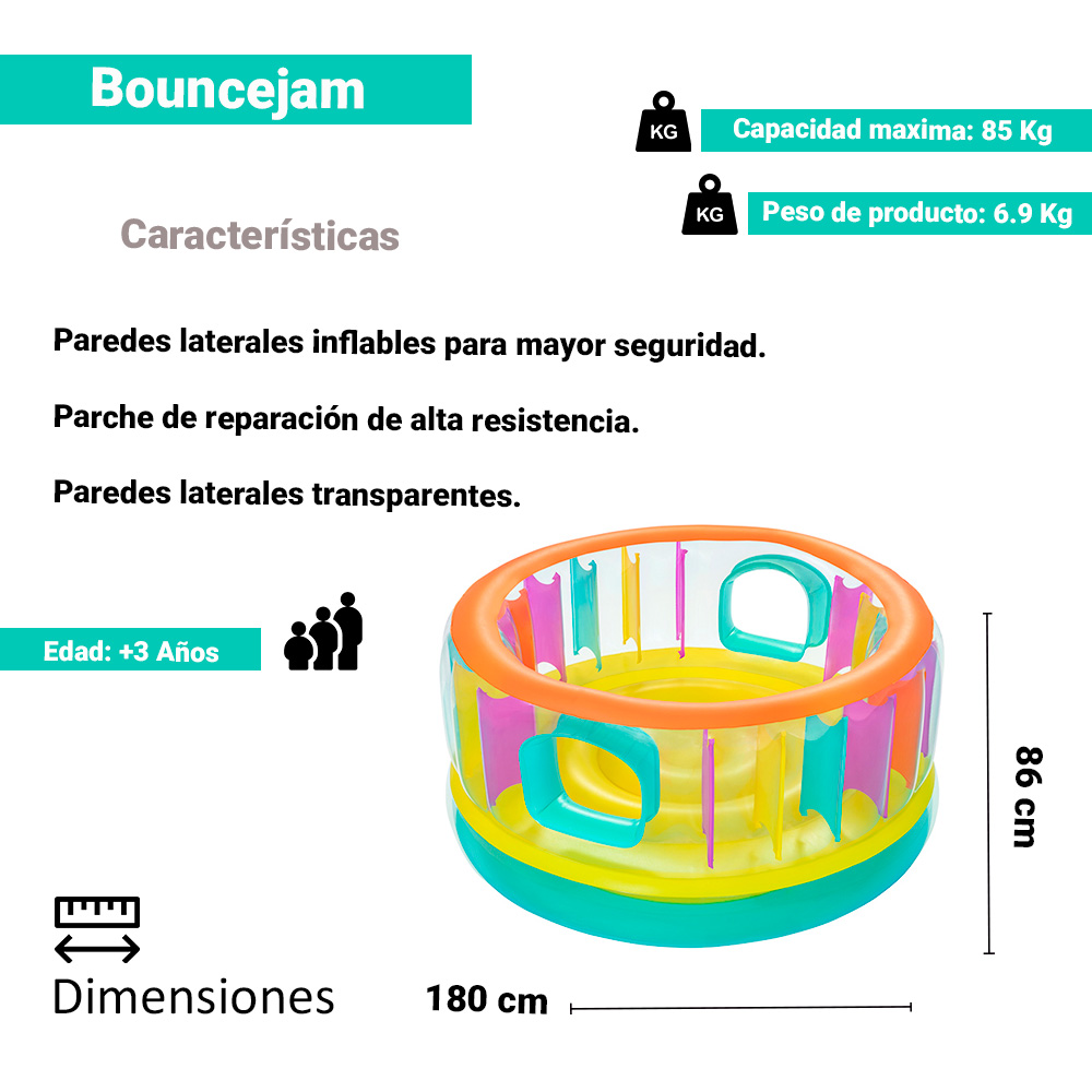 Foto 5 pulgar | Brincolín Inflable Circular Bestway 52286 Multicolor + Bomba Incluida