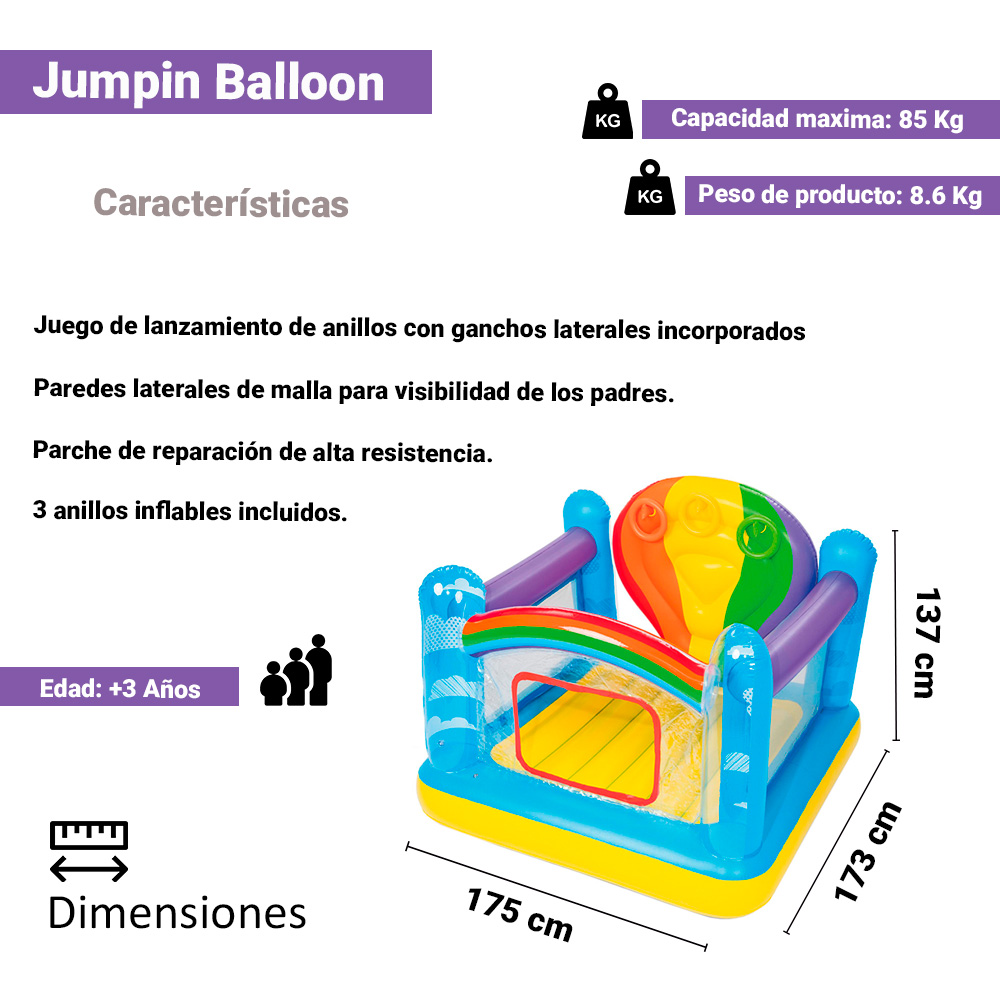 Foto 5 pulgar | Brincolín Inflable Bestway de Castillo Infantil + Bomba Incluida