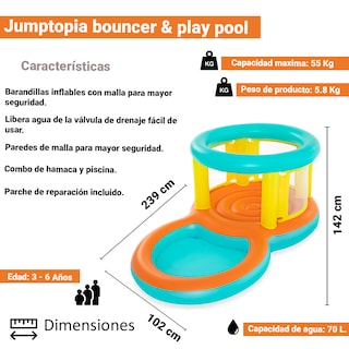 Foto 4 | Alberca Circular Bestway 52385 Inflable con Brincolín + Bomba Incluida