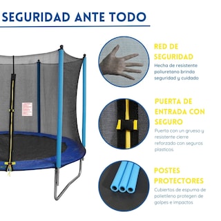 Foto 4 | Trampolín Brincolín YEI Infantil Mediano 8ft Con Red de Seguridad Para Niños