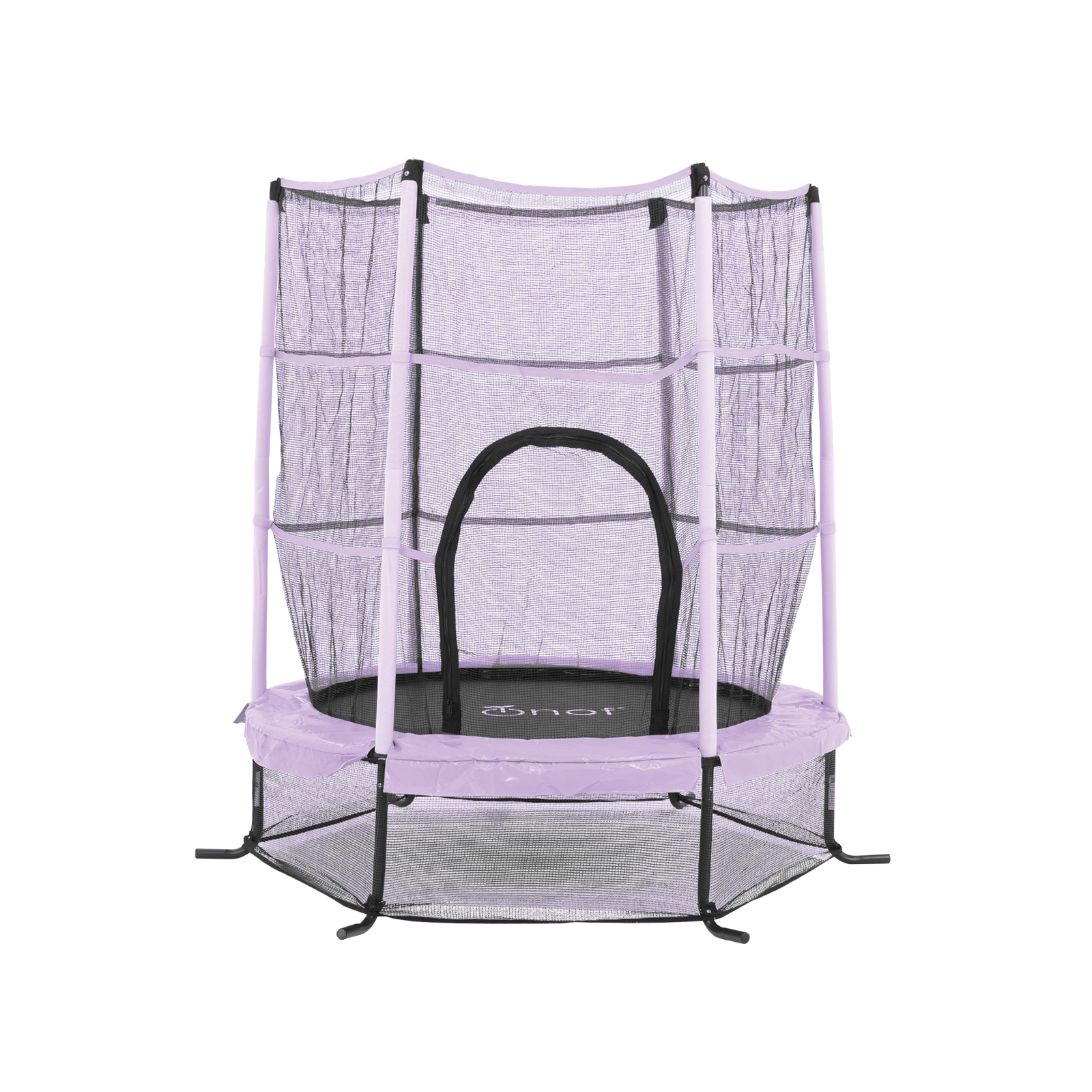 Trampolín Infantil De 1.4 Mts Onof Jmp-55 C/ Malla Protectora De 1 A 3 Años Color Morado Iris