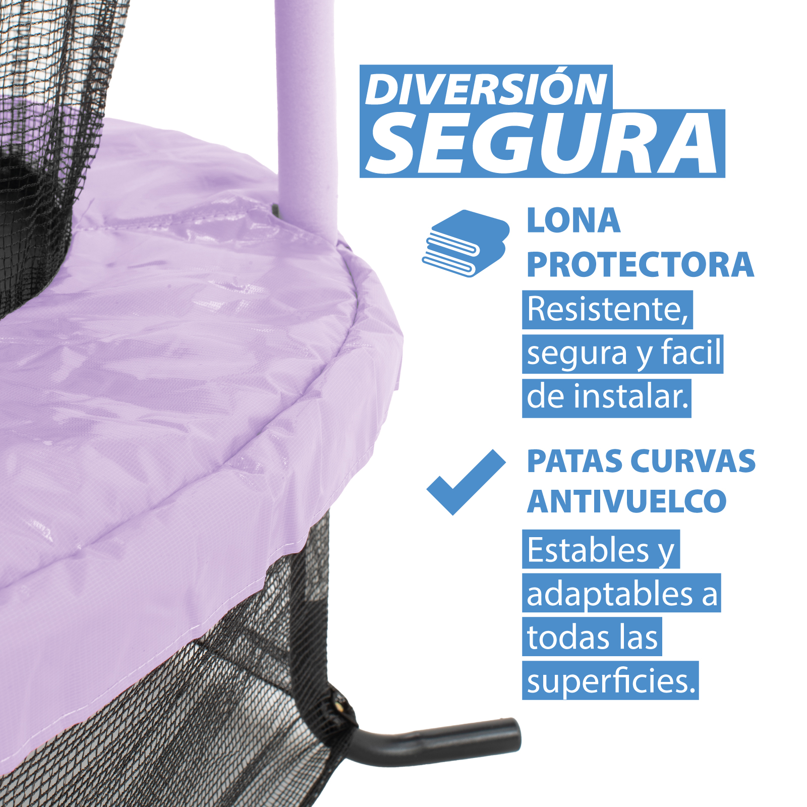 Foto 7 pulgar | Trampolín Infantil De 1.4 Mts Onof Jmp-55 C/ Malla Protectora De 1 A 3 Años Color Morado Iris