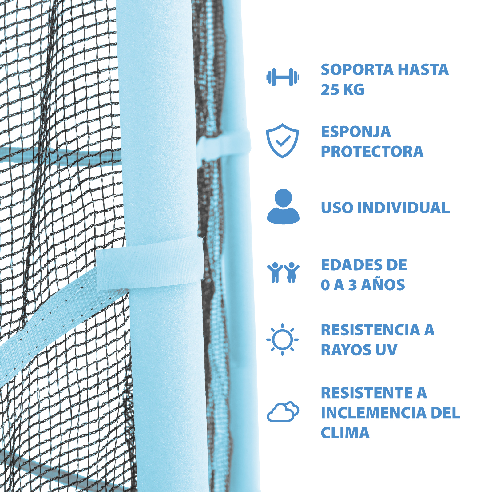 Foto 4 pulgar | Trampolín Infantil De 1.4 Mts Onof Jmp-55 C/ Malla Protectora De 1 A 3 Años Color Azul Bebe