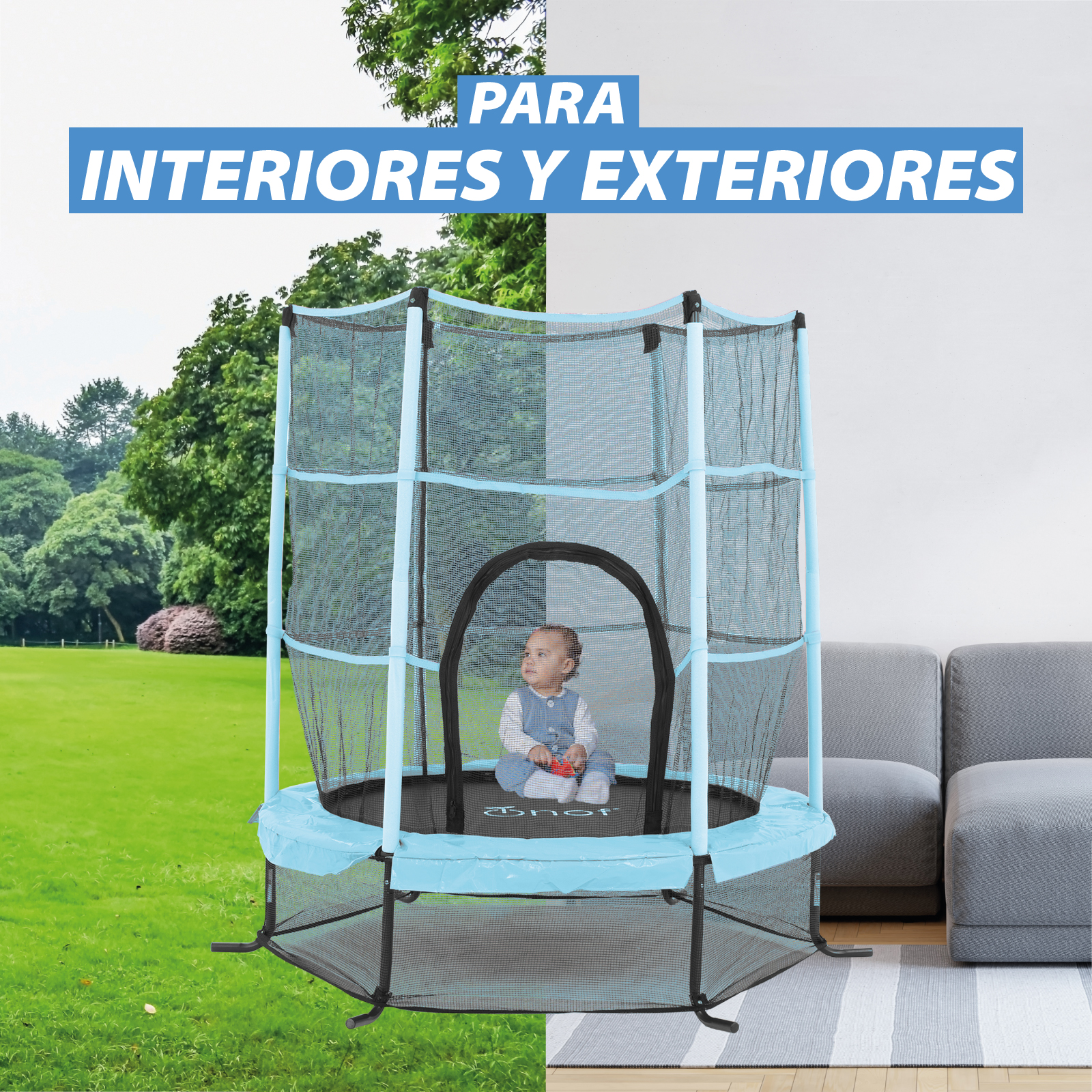 Foto 9 pulgar | Trampolín Infantil De 1.4 Mts Onof Jmp-55 C/ Malla Protectora De 1 A 3 Años Color Azul Bebe