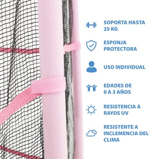 Foto 3 | Trampolín Infantil De 1.4 Mts Onof Jmp-55 C/ Malla Protectora De 1 A 3 Años Color Rosa Magenta