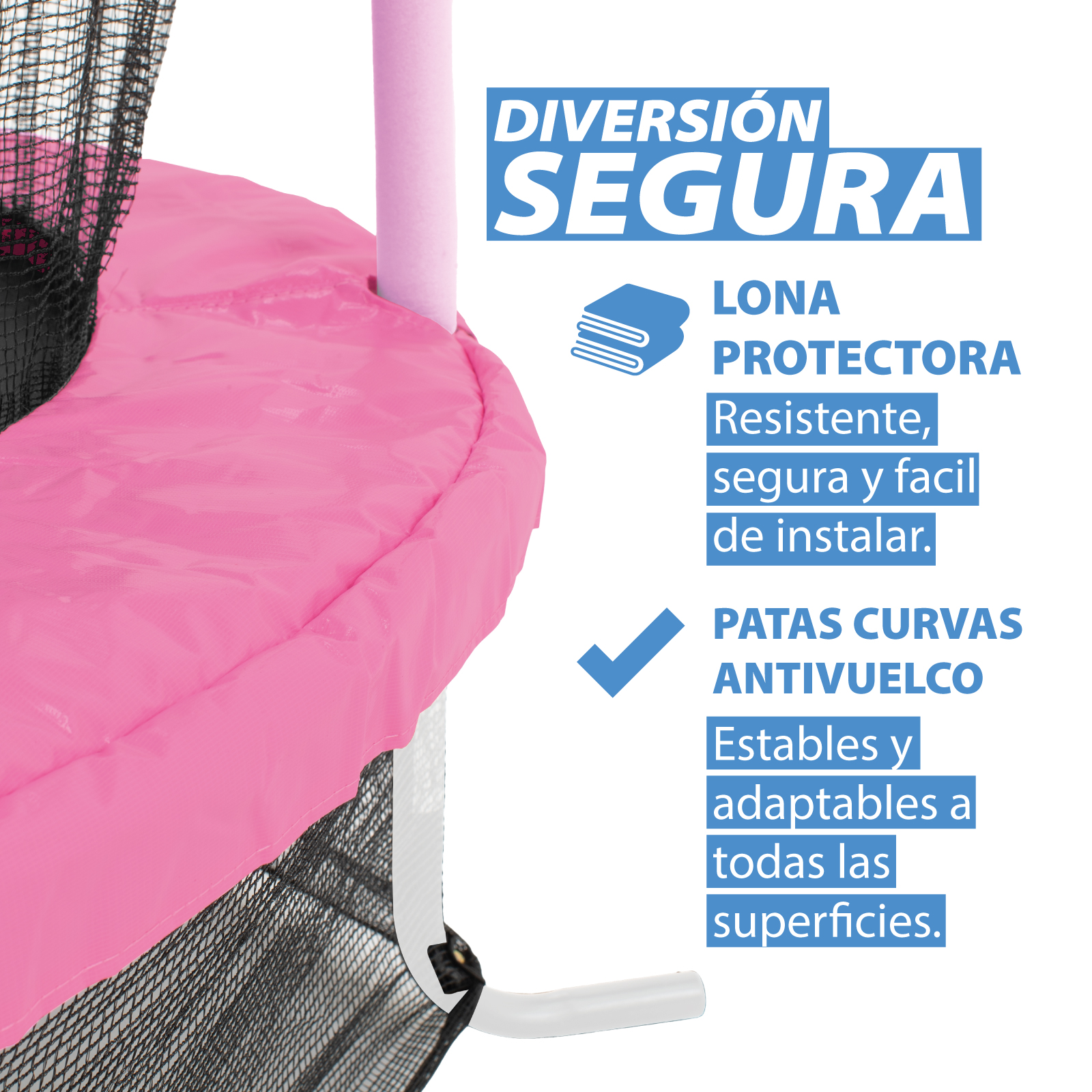 Foto 7 pulgar | Trampolín Infantil De 1.4 Mts Onof Jmp-55 C/ Malla Protectora De 1 A 3 Años Color Rosa Magenta