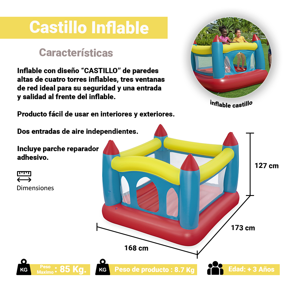 Foto 2 | Castillo Inflable Brincolin Infantil Bestway Multicolor