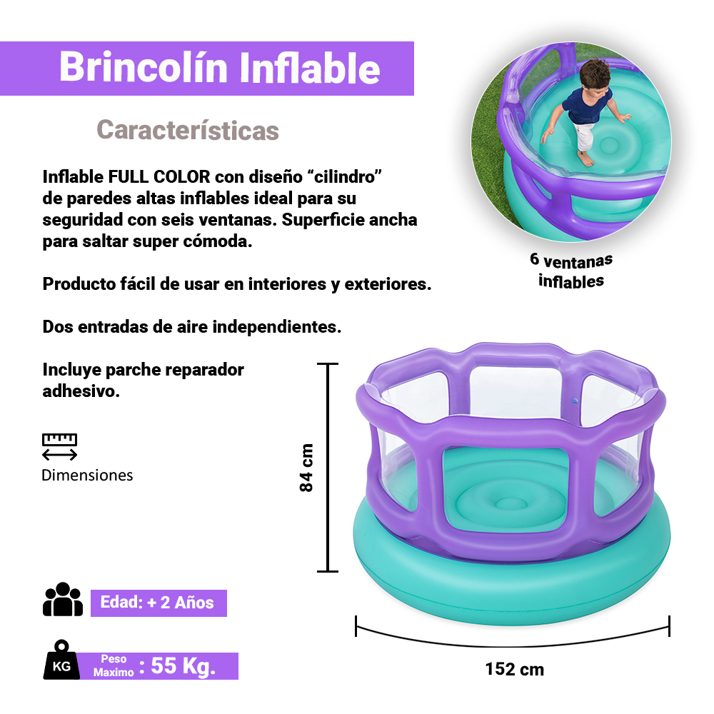 Foto 2 | Brincolin Infantil Infable Bestway Bouncer Full Color