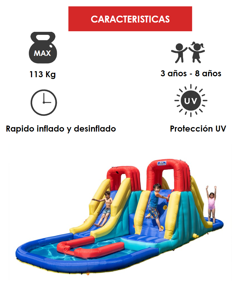 Foto 8 pulgar | Inflable Brincolín Stats Sports Inf-2557 con 2 Resbaladillas Y Alberca