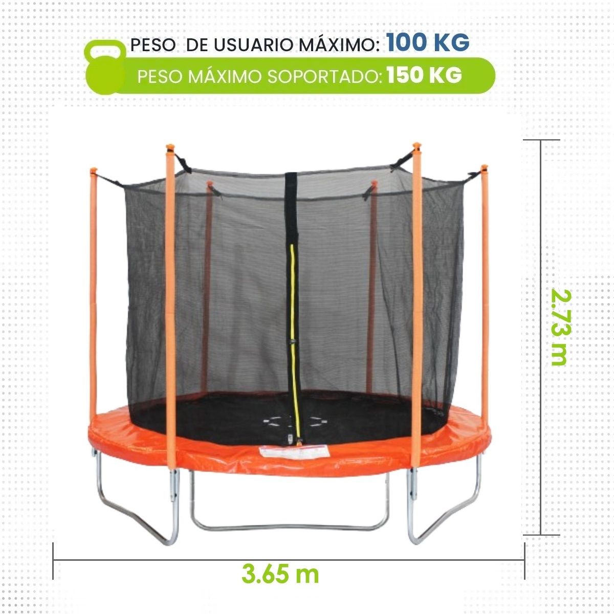 Foto 3 pulgar | Brincolin Trampolin 12 Pies Diámetro 3.66 M Con Red De Protección