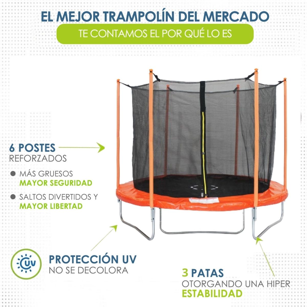 Foto 4 pulgar | Brincolin Trampolin 12 Pies Diámetro 3.66 M Con Red De Protección