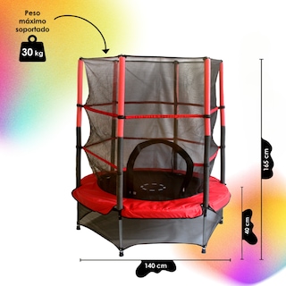 Foto 2 | Brincolin Trampolin Infantil 55 Pulgadas 1.40 M Con Malla De Seguridad Extra Reforzado