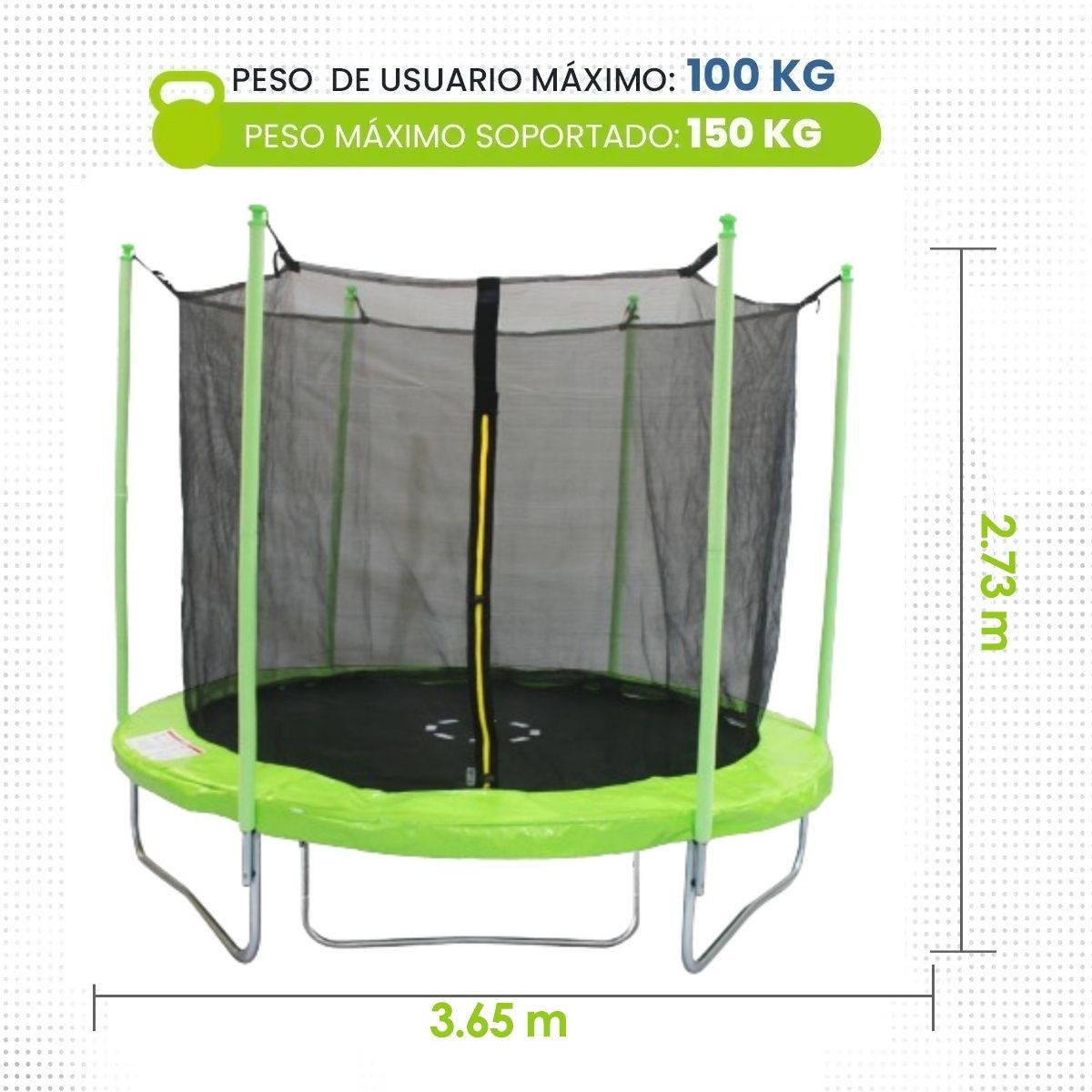 Foto 3 pulgar | Brincolin Trampolin 12 Ft Diámetro 3.66 M Con Red De Protección