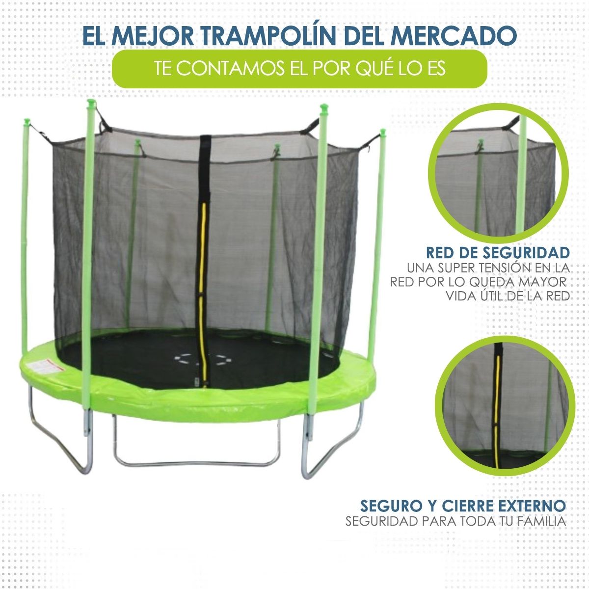 Foto 5 pulgar | Brincolin Trampolin 12 Ft Diámetro 3.66 M Con Red De Protección