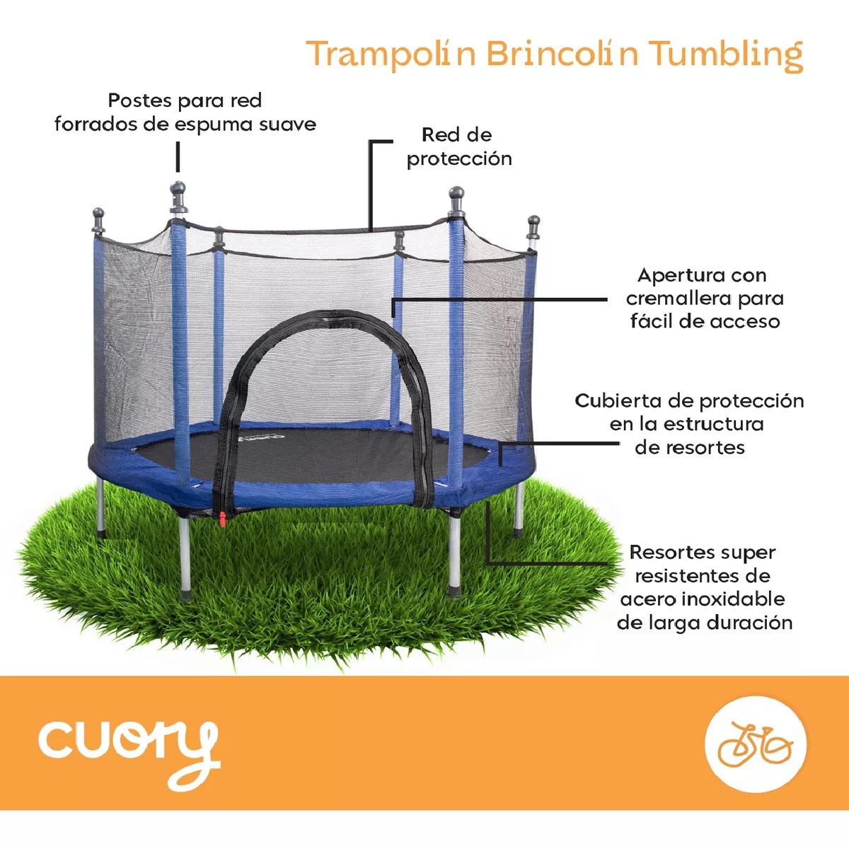 Foto 4 pulgar | Trampolín Brincolín Tumbling Niños Infantil Red De Seguridad