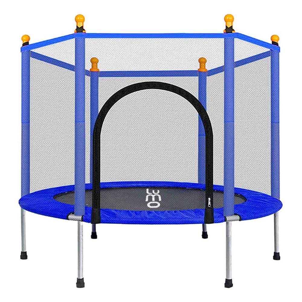 Trampolín Brincolín Infantil Lumo Azul con Red de Seguridad 1.40 m para Niños