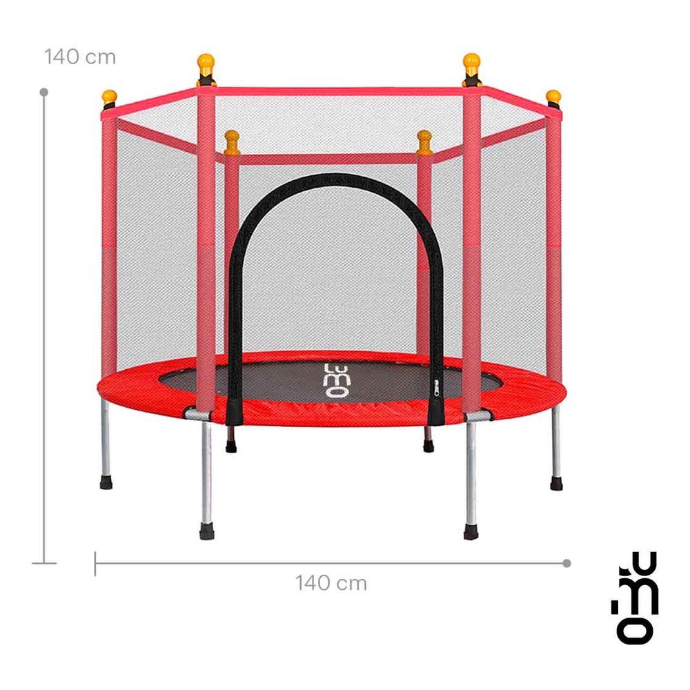 Foto 3 pulgar | Trampolín Brincolín Infantil Lumo Rojo con Red de Seguridad 1.40 m para Niños