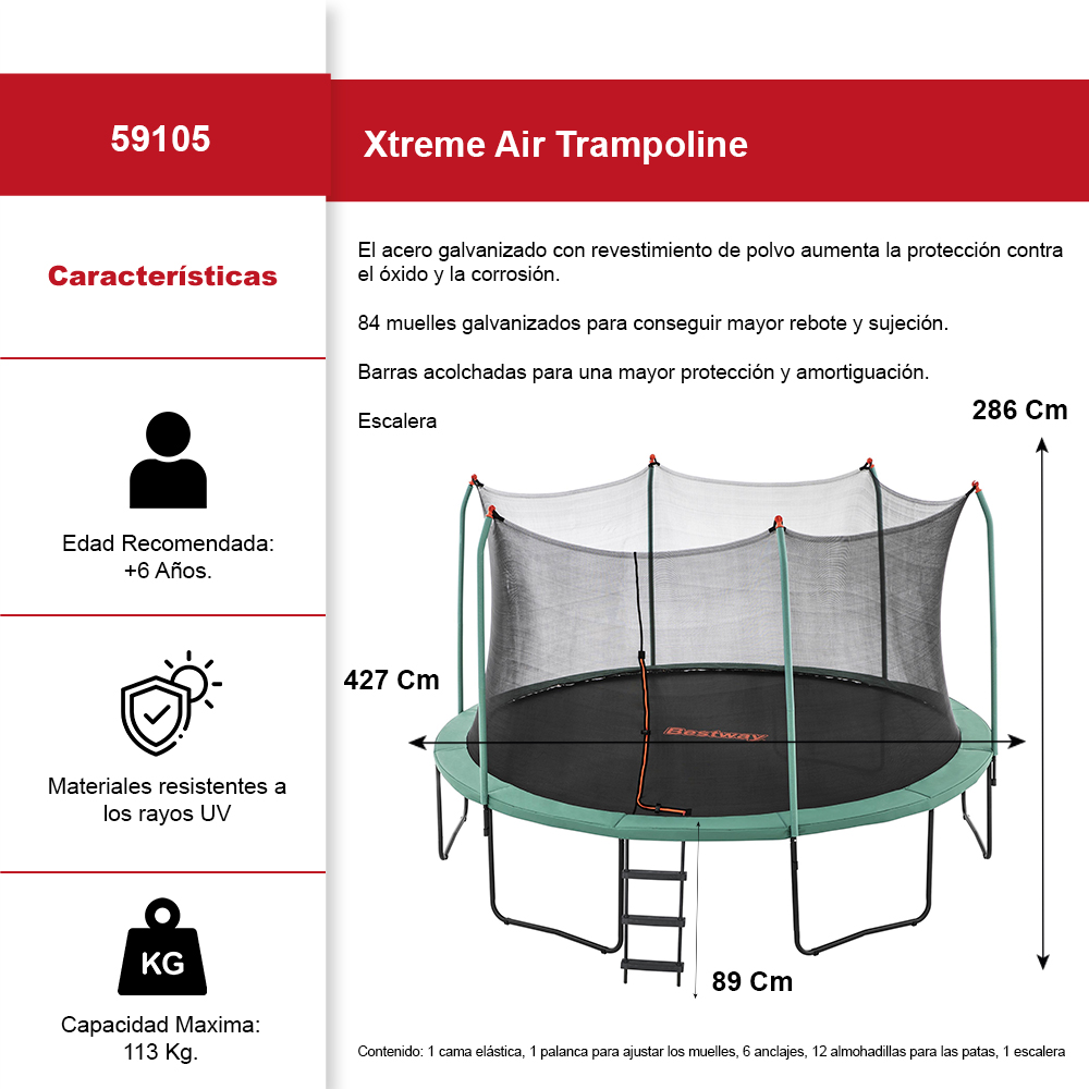 Foto 3 pulgar | Trampolín Brincolín Bestway Xtreme Air Con Red Tumbling 4.27 Mts