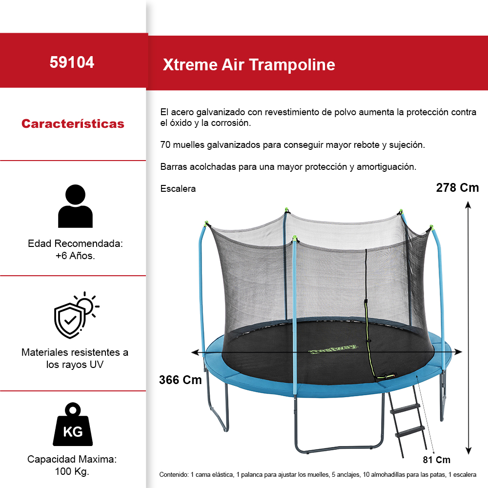 Foto 3 pulgar | Trampolín Brincolín Bestway Xtreme Air Con Red Tumbling 3.66 Mts