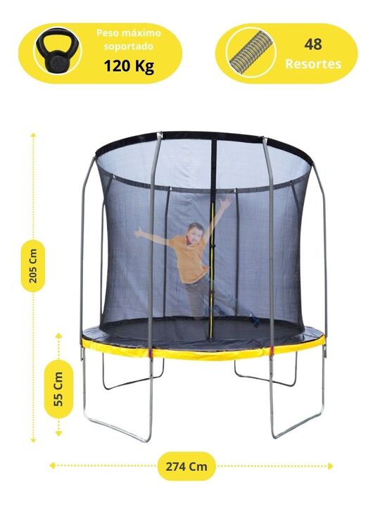 Foto 3 pulgar | Trampolín Brincolín 9 Pies 2.74 M Reforzado Con Red De Seguridad