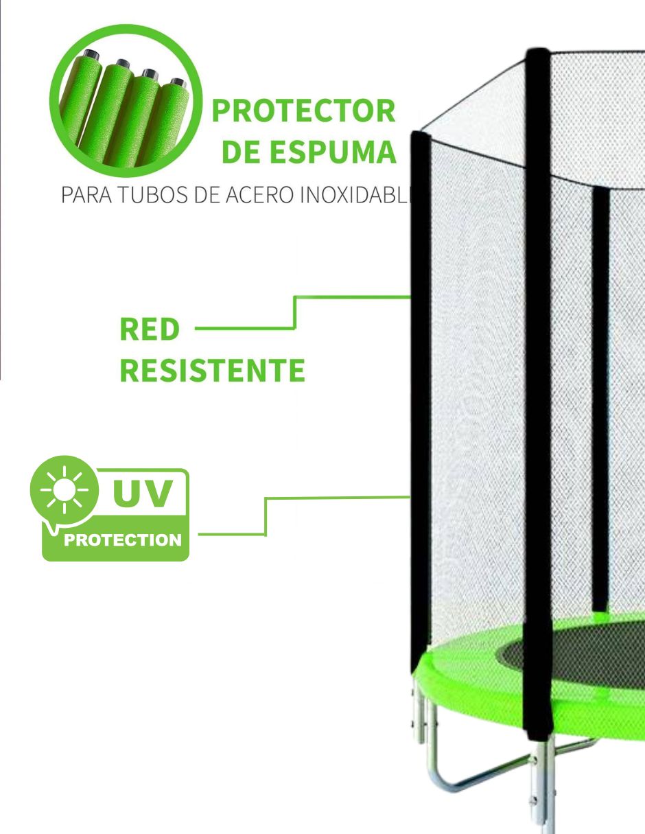 Foto 6 pulgar | Trampolín Brincolín 6 Pies 1.83 M Reforzado Con Red De Seguridad