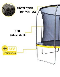 Foto 3 | Trampolín Brincolín 11 Pies 3.35 M Reforzado Con Red De Seguridad