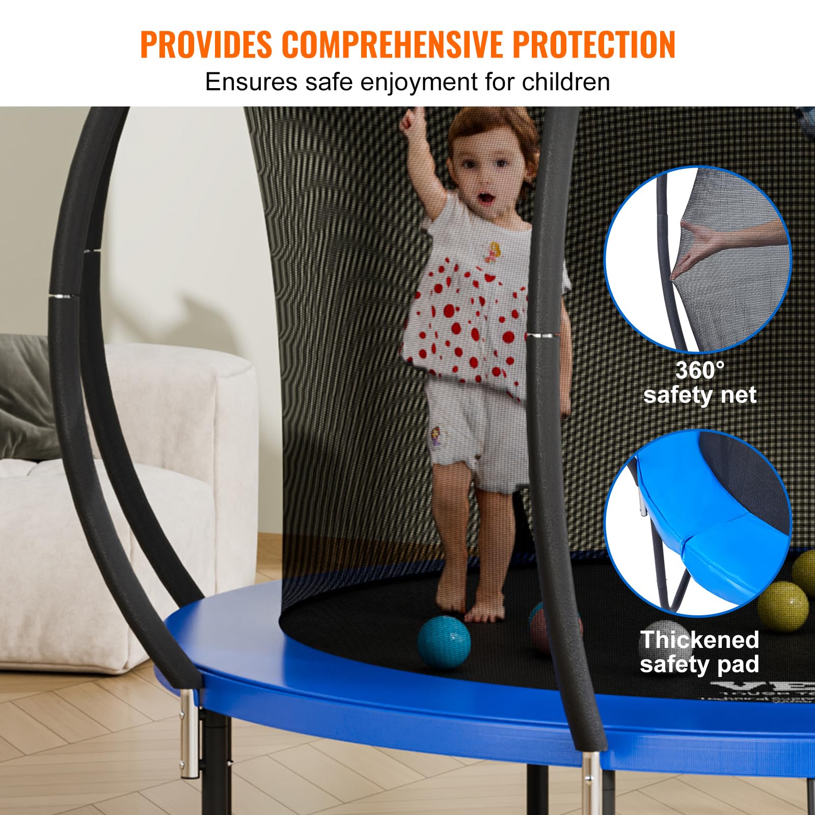 Foto 7 pulgar | Trampolín Vevor De 10 Pies Con Red, Escalera Y Poste - Venta Internacional.