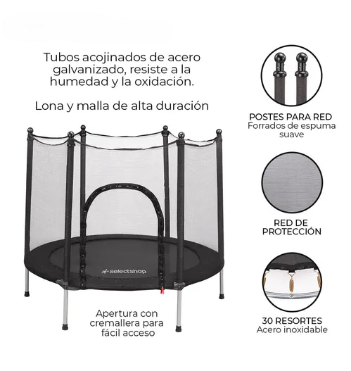 Foto 3 pulgar | Trampolín Tucson Infantil Brincolin Niños 55'' Negro Con Red De Seguridad Para Niños Estructura De Acero