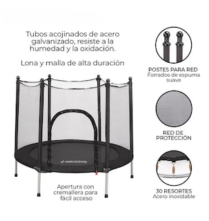 Foto 2 | Trampolín Tucson Infantil Brincolin Niños 55'' Negro Con Red De Seguridad Para Niños Estructura De Acero