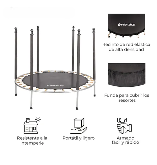 Foto 4 | Trampolín Tucson Infantil Brincolin Niños 55'' Negro Con Red De Seguridad Para Niños Estructura De Acero