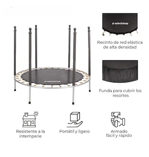 Foto 4 | Trampolín Tucson Infantil Brincolin Niños 55'' Negro Con Red De Seguridad Para Niños Estructura De Acero