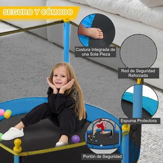 Foto 6 | Trampolín Brincolín Para Niños Tumbling Red Seguridad 1.4m