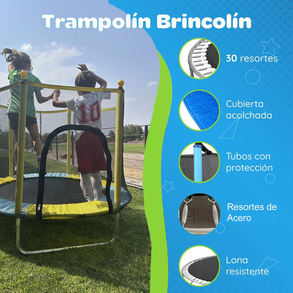Foto 3 | Trampolín Brincolín Para Niños Tumbling Red Seguridad 1.4m