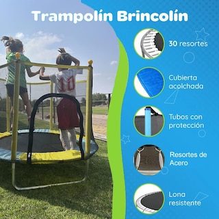 Foto 3 | Trampolín Brincolín Para Niños Tumbling Red Seguridad 1.4m