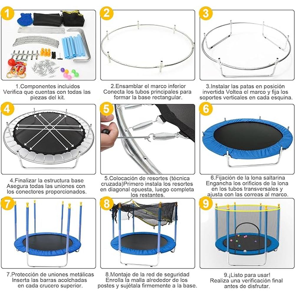 Foto 9 pulgar | Trampolín Brincolín Para Niños Tumbling Red Seguridad 1.4m