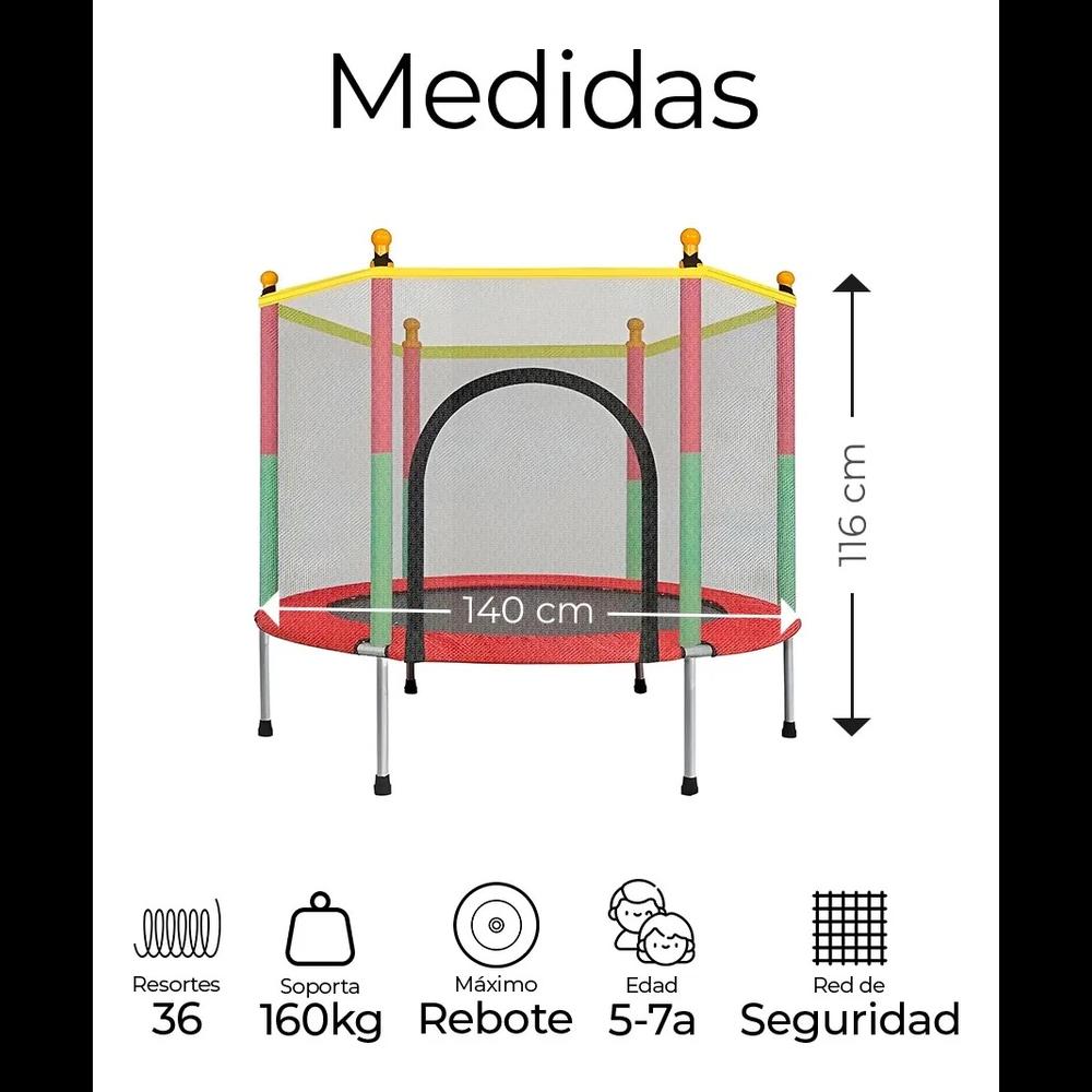 Foto 6 | Trampolín Brincolín Infantil Tumbling Con Red Seguridad 1.4m