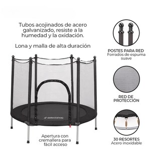 Foto 2 | Trampolín Tucson Infantil Brincolin Niños 55'' Negro Con Red De Seguridad Para Niños Estructura De Acero