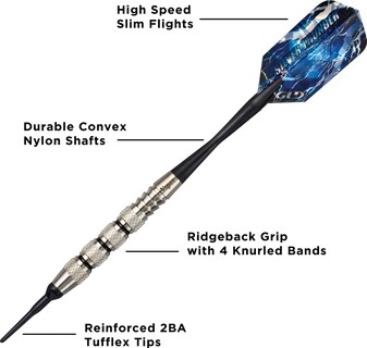 Foto 3 | Darts Viper Silver Thunder, Punta Blanda, 16 G, Con 4 Bandas Estriadas - Venta Internacional.