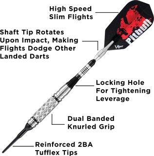 Foto 3 | Darts Viper Pitbull 90, Punta Blanda De Tungsteno, 18 G, Con Funda - Venta Internacional.