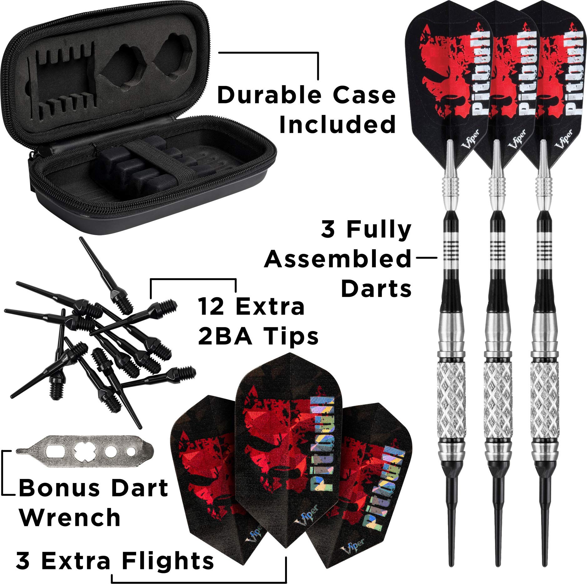 Foto 6 pulgar | Darts Viper Pitbull 90, Punta Blanda De Tungsteno, 18 G, Con Funda - Venta Internacional.