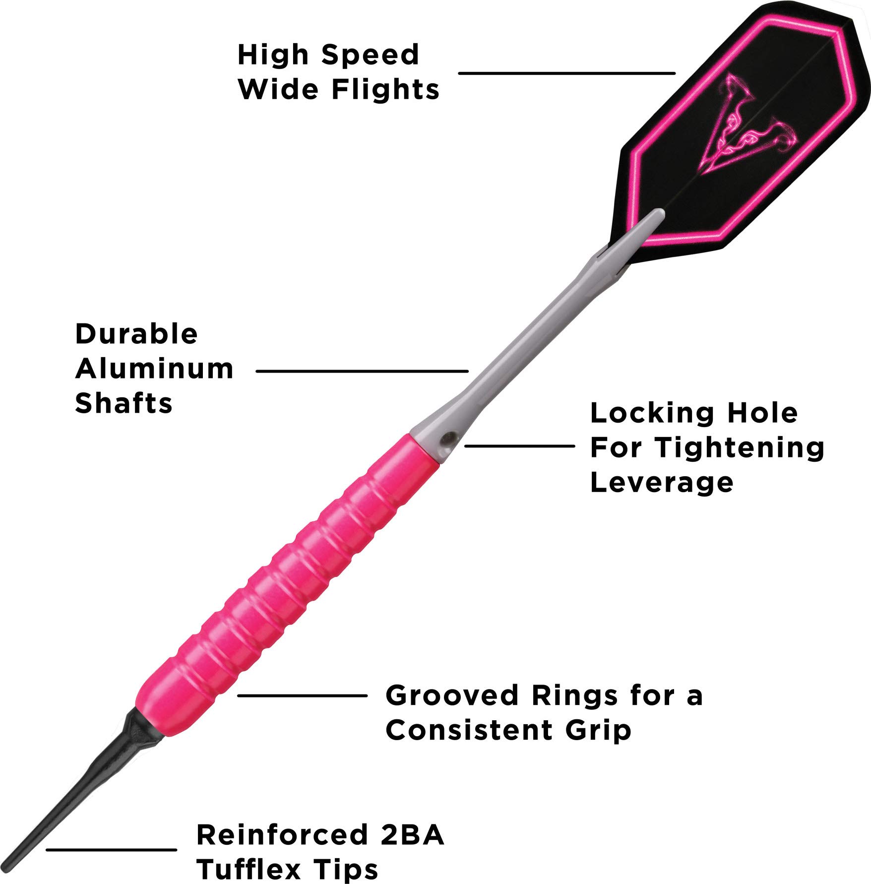 Foto 4 pulgar | Soft Tip Darts Viper V Glo Rosa/gris, 18 G, Para Diapasones Electrónicos - Venta Internacional.