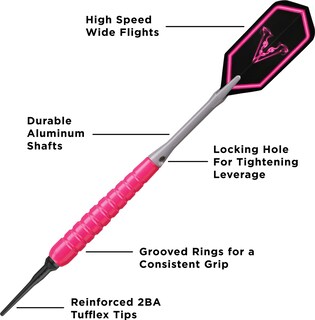 Foto 3 | Soft Tip Darts Viper V Glo Rosa/gris, 18 G, Para Diapasones Electrónicos - Venta Internacional.
