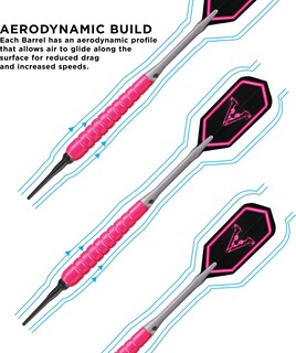 Foto 6 | Soft Tip Darts Viper V Glo Rosa/gris, 18 G, Para Diapasones Electrónicos - Venta Internacional.
