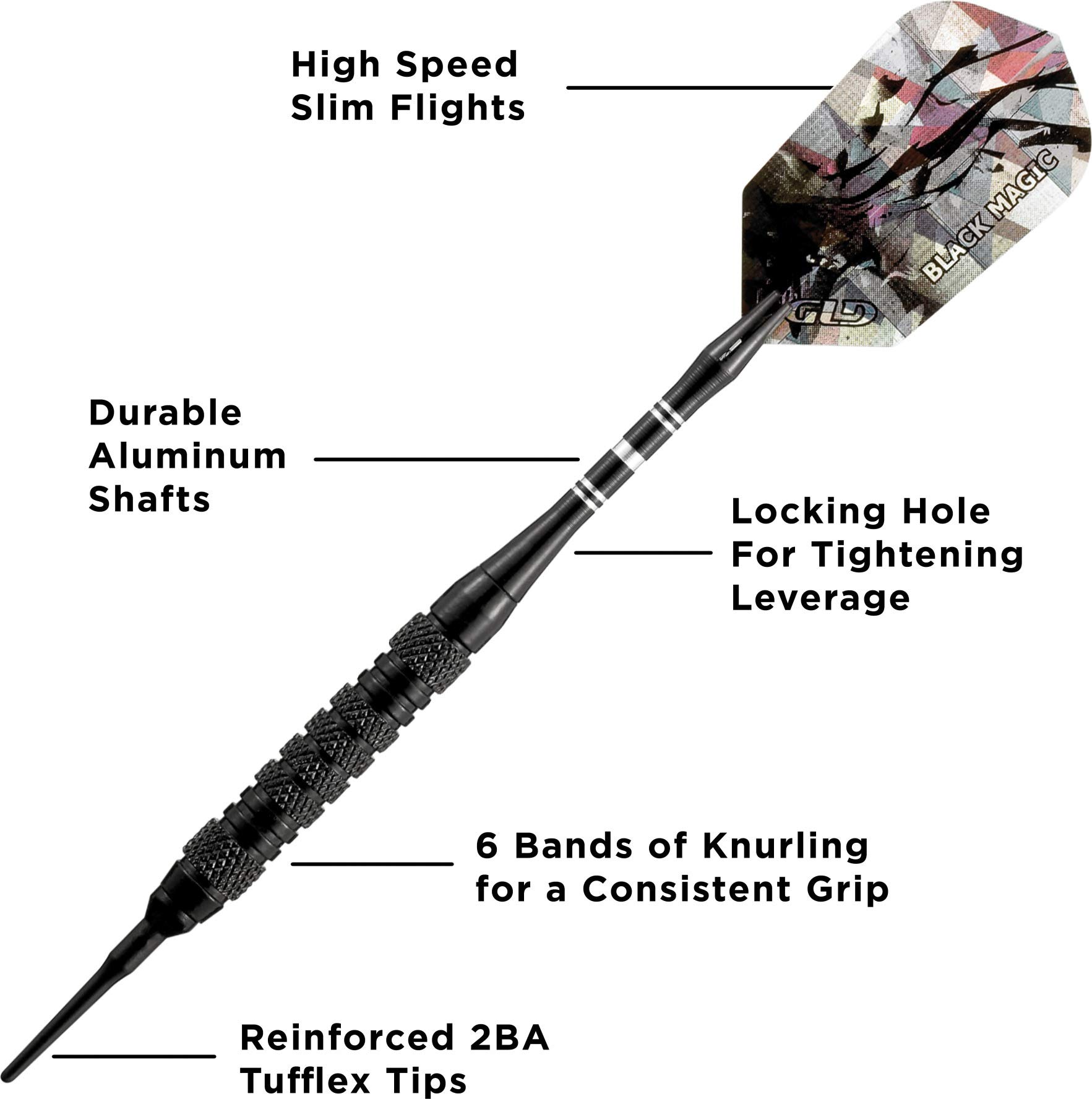Foto 4 pulgar | Darts Viper Black Magic, Punta Blanda, 18 G, Con Moleteado Mediano - Venta Internacional.