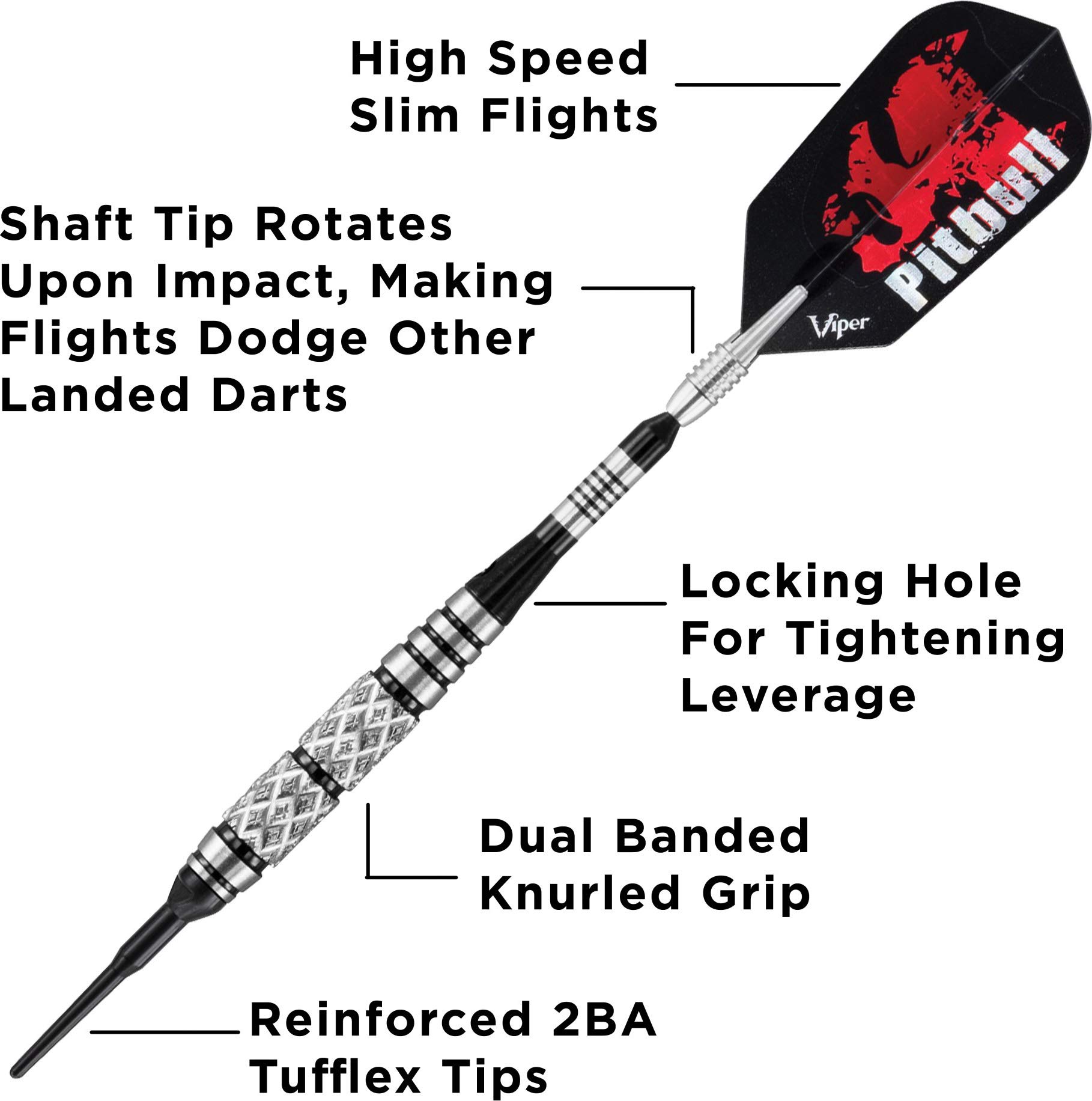 Foto 4 pulgar | Dart Viper Pitbull Soft Tip, 18 G, 90% Tungsteno, Para Adultos - Venta Internacional.
