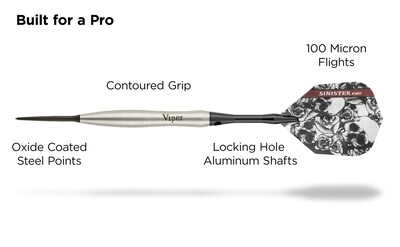 Foto 3 | Darts Viper Sinister Con Punta De Acero De Tungsteno (95%), 24 G, Color Plateado - Venta Internacional.