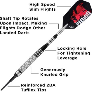 Foto 3 | Tungsteno Moleteado Completo Dart Viper Pitbull De Punta Blanda, 18 G - Venta Internacional.